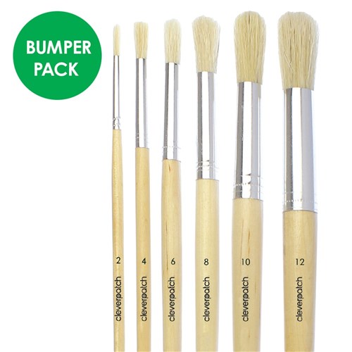 Round Hog Hair Paint Brushes Bumper Pack