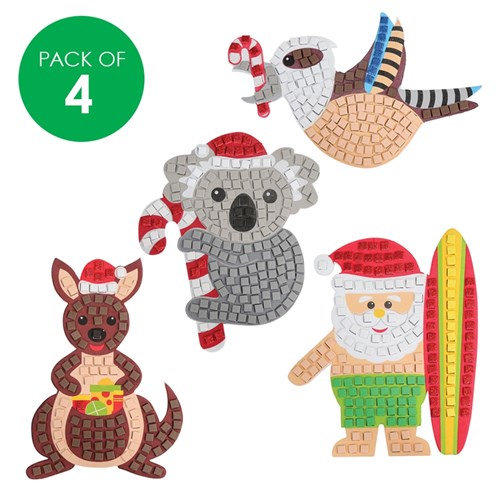 Australian Christmas Foam Mosaic Magnets CleverKit Multi Pack - Pack of 4