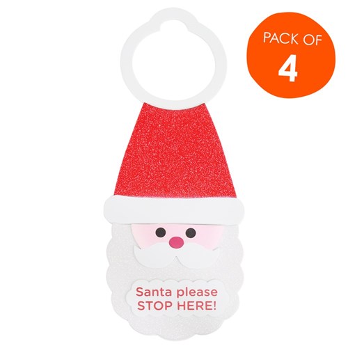 Foam Santa Door Hangers Kit - Pack of 4