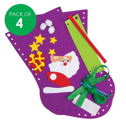 Felt Christmas Stockings Sewing CleverKit Multi Pack - Pack of 4