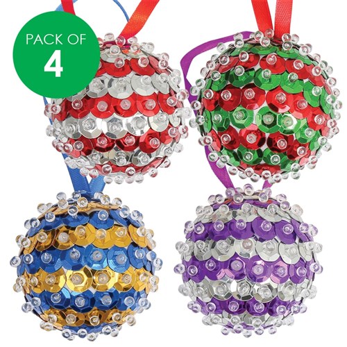 Decofoam Sequin Baubles CleverKit Multi Pack - Pack of 4