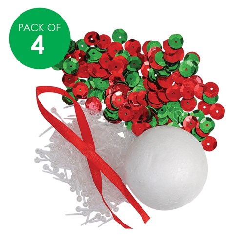 Decofoam Sequin Baubles CleverKit Multi Pack - Pack of 4