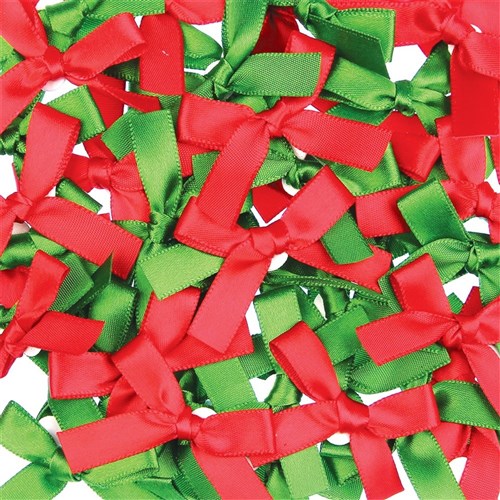 Satin Ribbon Bows - Christmas - Pack of 50