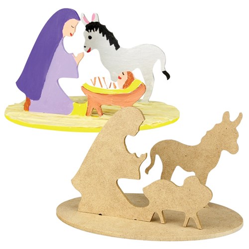 Wooden Nativity Diorama - Pack of 10