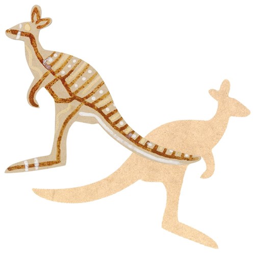 Indigenous Wooden Kangaroo Shapes - Pack of 10