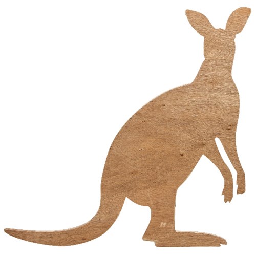 Giant Indigenous Wooden Kangaroo Mural - 1.1m