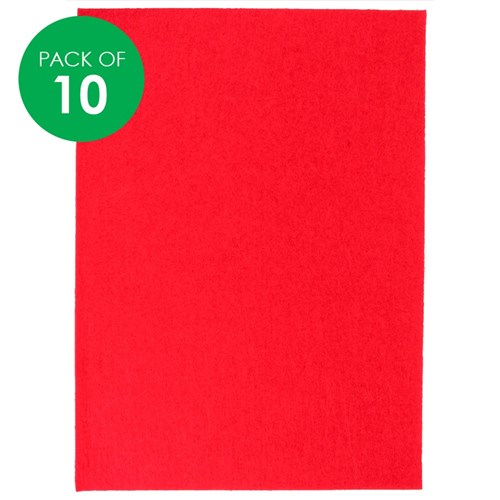 Felt Sheets - Red - Pack of 10