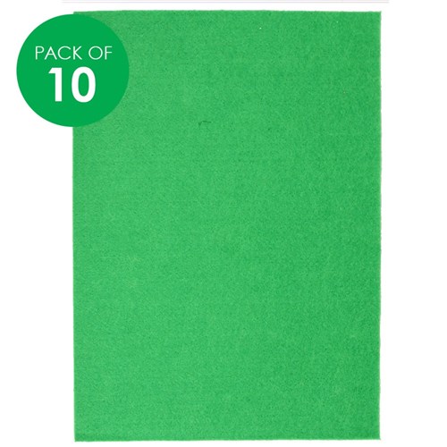 Felt Sheets - Green - Pack of 10