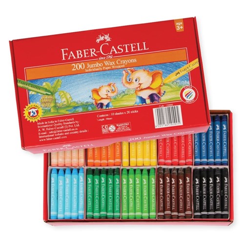 Faber-Castell Jumbo Crayons Classpack - Pack of 200