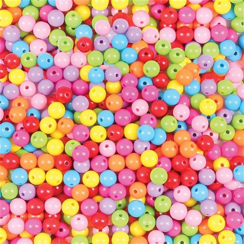 Bright Plastic Beads - 150g Pack