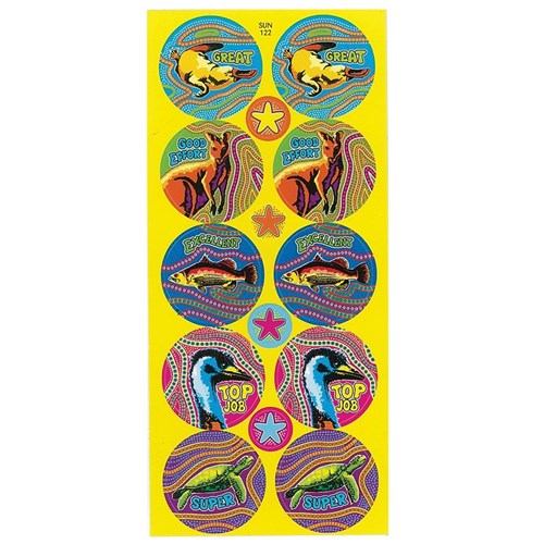 Indigenous Australian Animal Stickers - Pack of 168