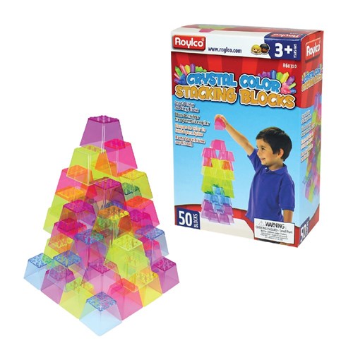 Crystal Colour Stacking Blocks - Pack of 50