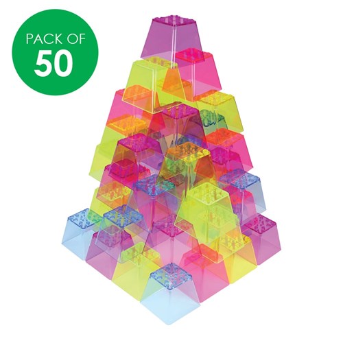 Crystal Colour Stacking Blocks - Pack of 50