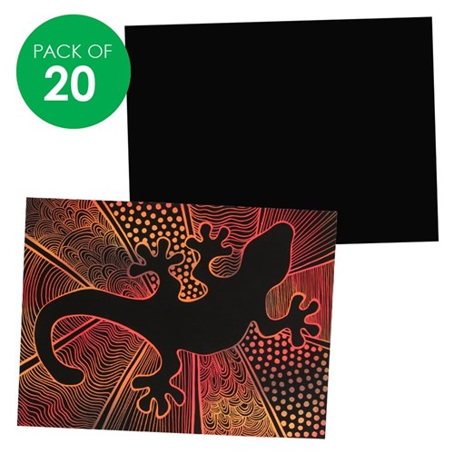 Scratch Board Sheets - Indigenous Inspired - Pack of 20