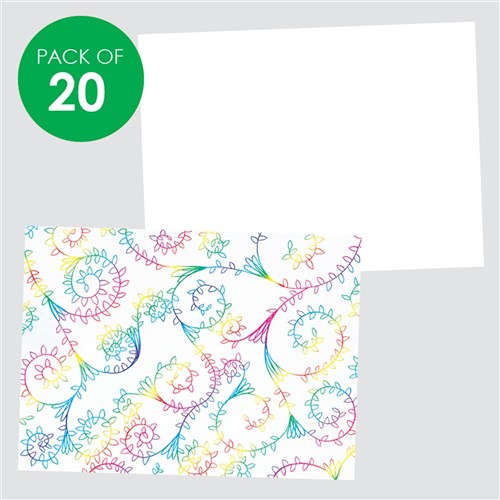 Scratch Board Sheets - White/Multi - Pack of 20