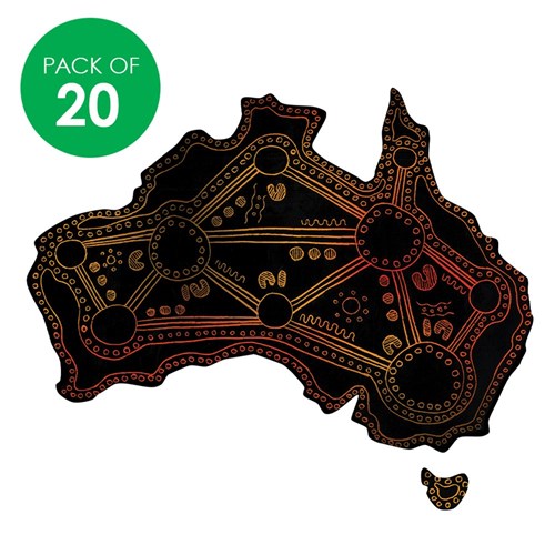 Scratch Board Australia Shapes - Pack of 20