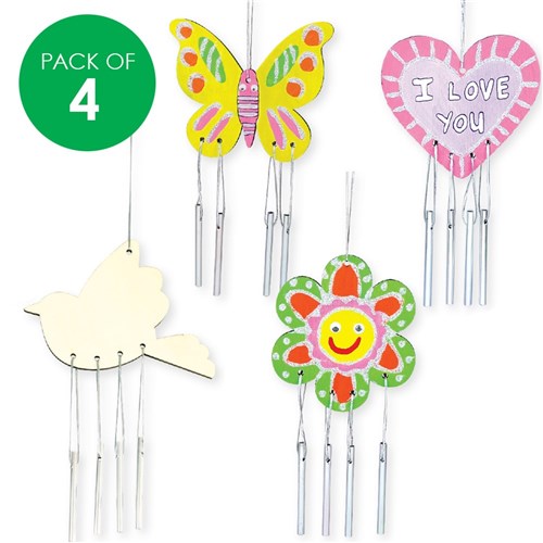 Wooden Wind Chimes - Spring - Pack of 4