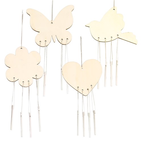 Wooden Wind Chimes - Spring - Pack of 4