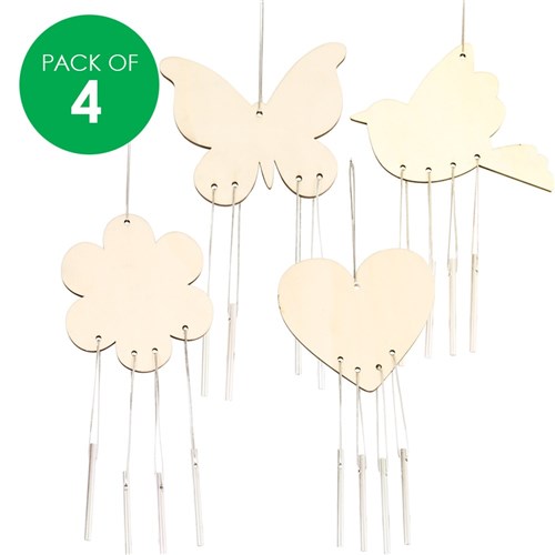 Wooden Wind Chimes - Spring - Pack of 4