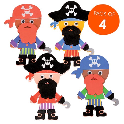 Foam Pirate Magnets CleverKit Multi Pack - Pack of 4