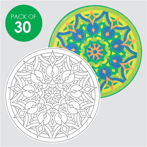 Rangoli Sand Art Sheets - Circle - Pack of 30