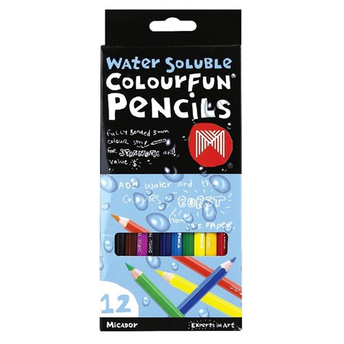 Micador Colourfun Water Soluble Pencils - Pack of 12