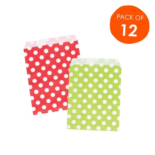 Paper Bags - Christmas Dots - Pack of 12