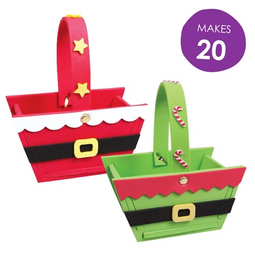 3D Foam Christmas Baskets CleverKit Multi Pack - Pack of  20