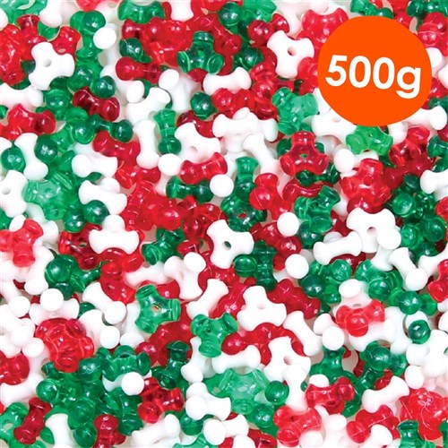 Christmas Interlocking Tri Beads - 500g Pack