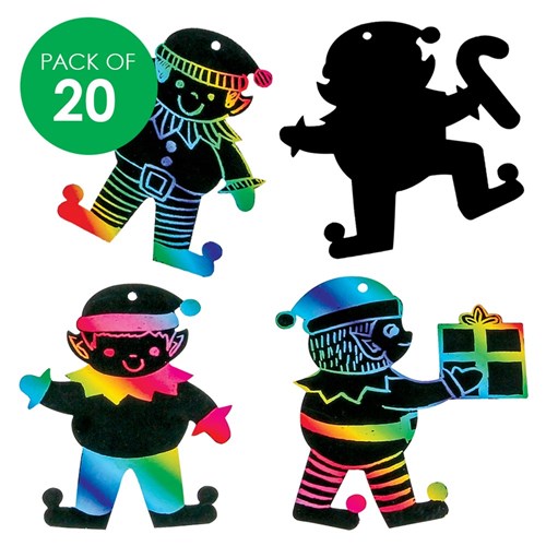 Scratch Board Elves - Pack of 20