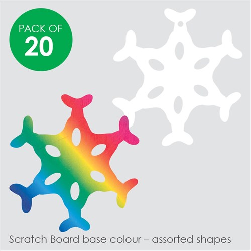 Scratch Board Snowflakes - Pack of 20