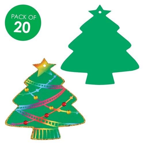 Scratch Board Tree Ornaments - Pack of 20