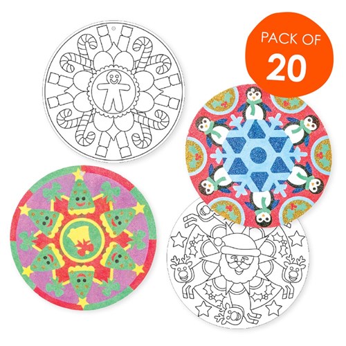 Christmas Rangoli Sand Art - Pack of 20