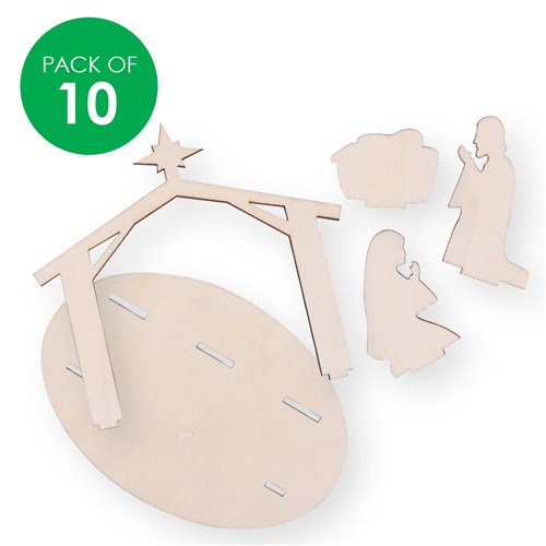 Wooden Nativity Dioramas  - Pack of 10