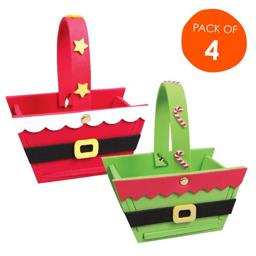 3D Foam Christmas Baskets CleverKit Multi Pack - Pack of  4