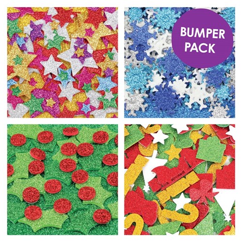 Foam Glitter Christmas Stickers Bumper Pack