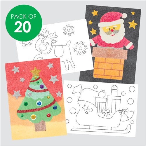 Christmas Sand Art Sheets - Pack of 20