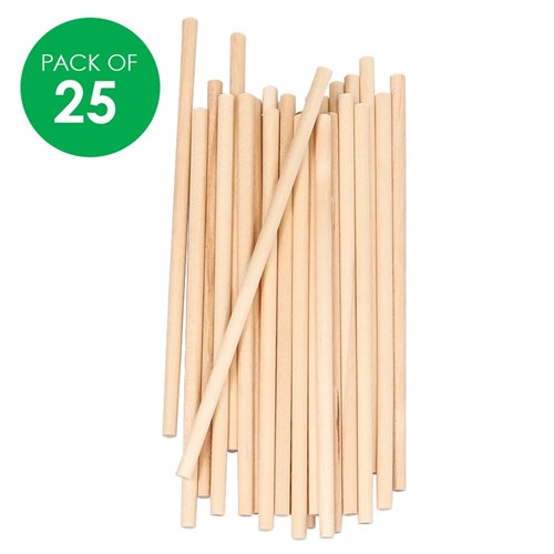 Wooden Dowel - Natural - Pack of 25