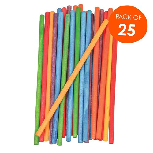 Wooden Dowel - Coloured - Pack of 25