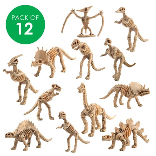 Plastic Dinosaur Skeletons - Pack of 12