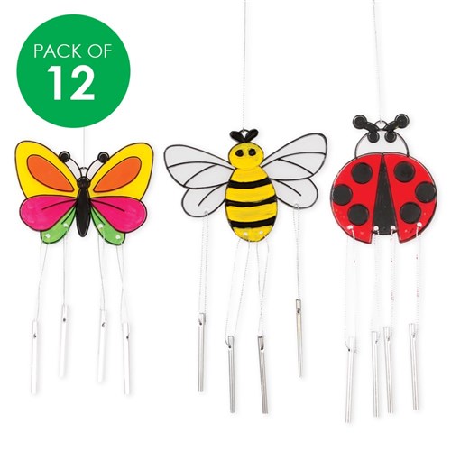 Plastic Sun Catcher Wind Chimes - Minibeasts - Pack of 12