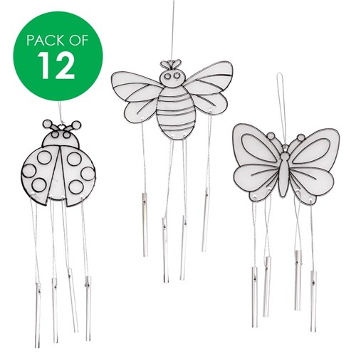 Plastic Sun Catcher Wind Chimes - Minibeasts - Pack of 12