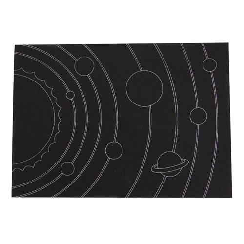 Scratch Board Solar System Sheets - Pack of 20