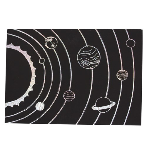 Scratch Board Solar System Sheets - Pack of 20