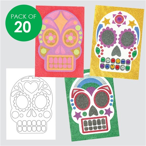 Candy Skull Sand Art Sheets - Pack of 20