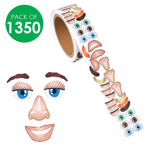 Face Feature Stickers - Pack of 1,350