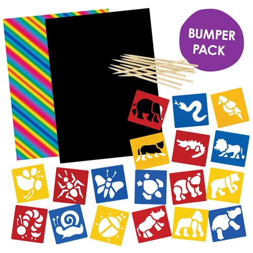 Stencil Scratch Board Bumper Pack