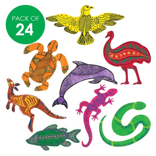 Wooden Indigenous Australian Animals - Pack of 24