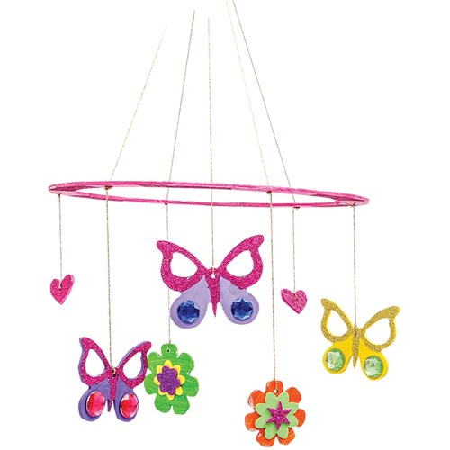 Wooden Butterfly Mobile - Pack of 10