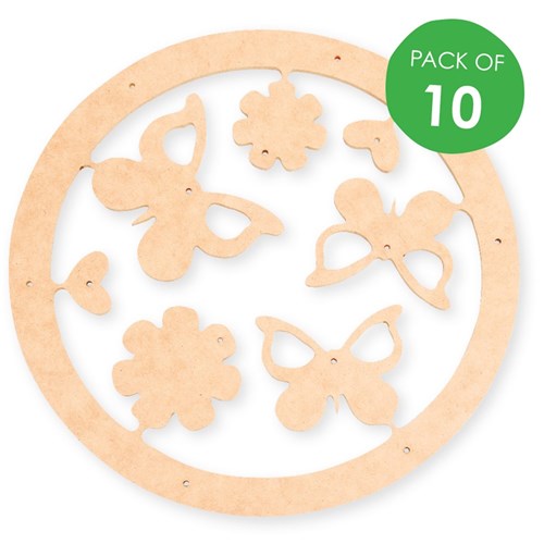 Wooden Butterfly Mobile - Pack of 10